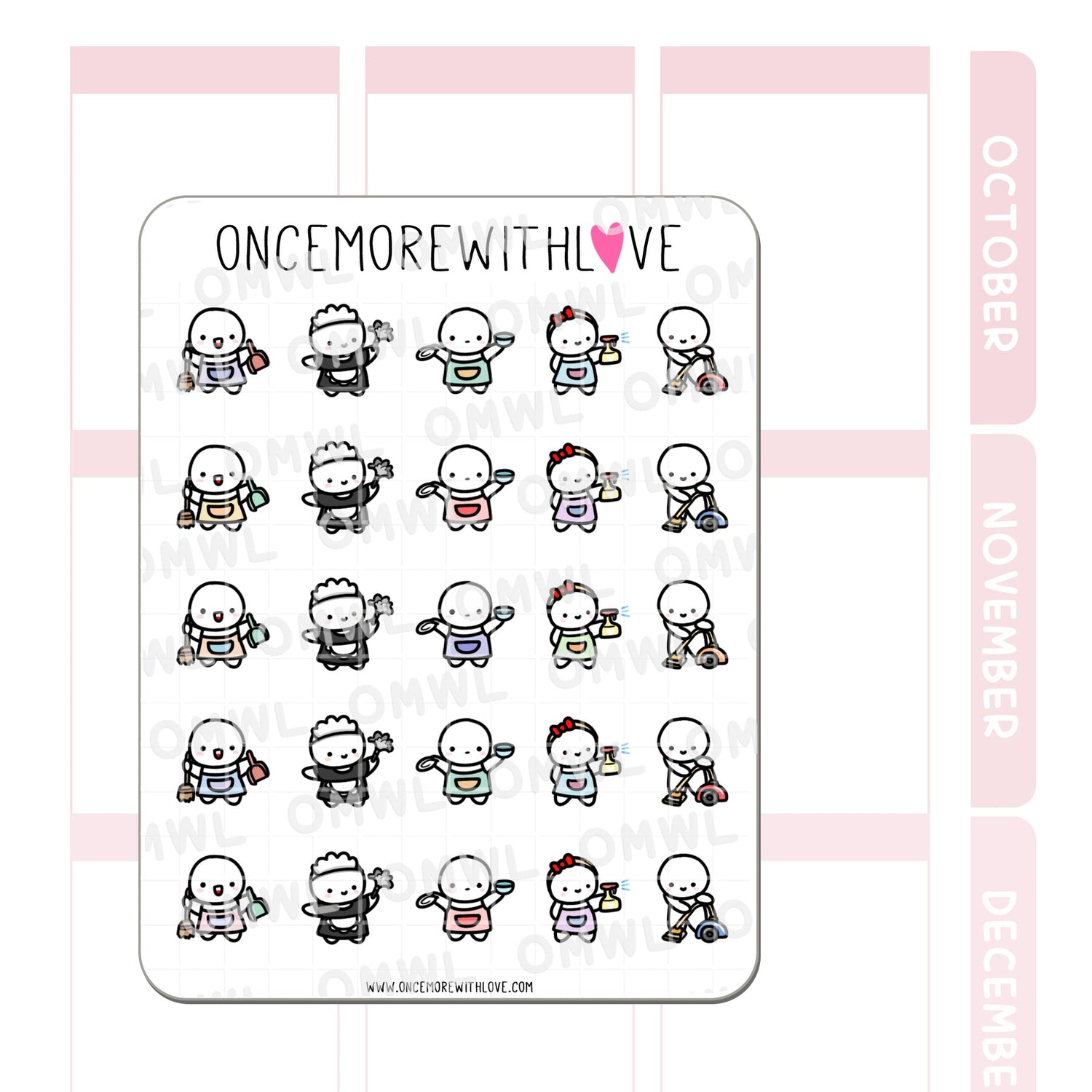 Once More With Love - M627 Cleaning Chores 2.0 Sticker