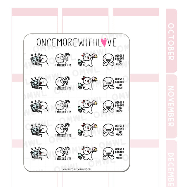 Once More With Love - M650 Buy, Buy, Buy! Shopping Spree Munchkin Planner Stickers