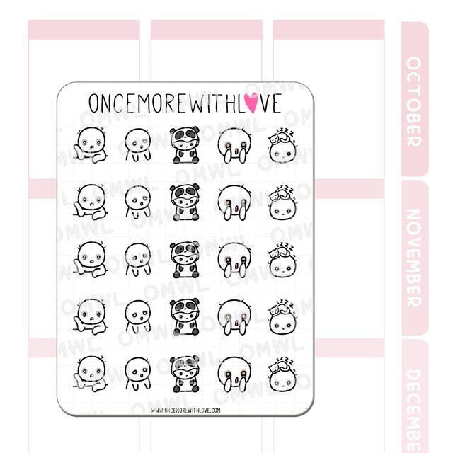 Once More With Love - M689 Panda Eyes Tired Eye Circles Planner Sticker