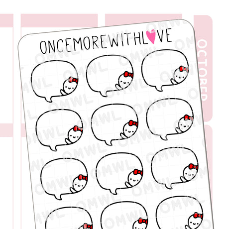Once More With Love - M748 Peeking Speech Bubble Functional Planner Stickers