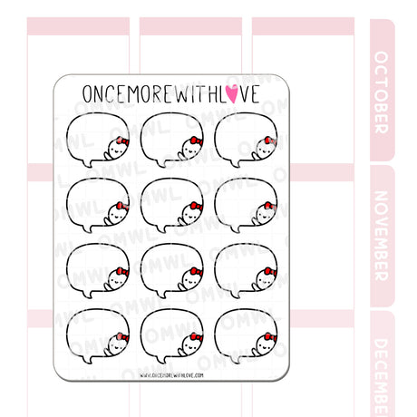 Once More With Love - M748 Peeking Speech Bubble Functional Planner Stickers