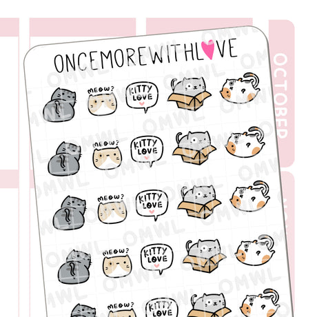 Once More With Love - V209 Cat Doodles Sticker