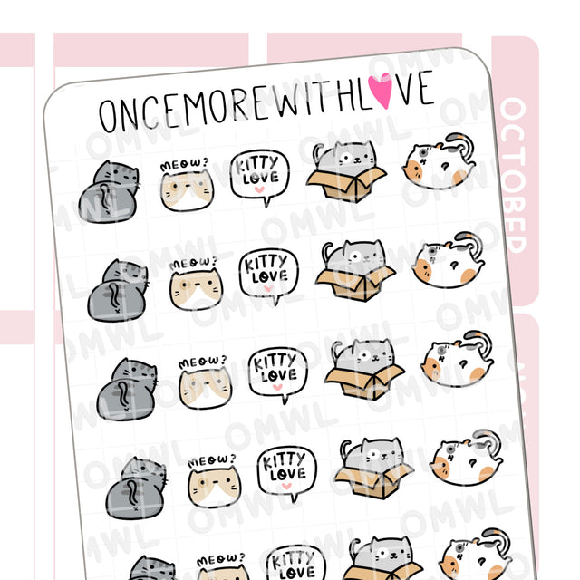 Once More With Love - V209 Cat Doodles Sticker