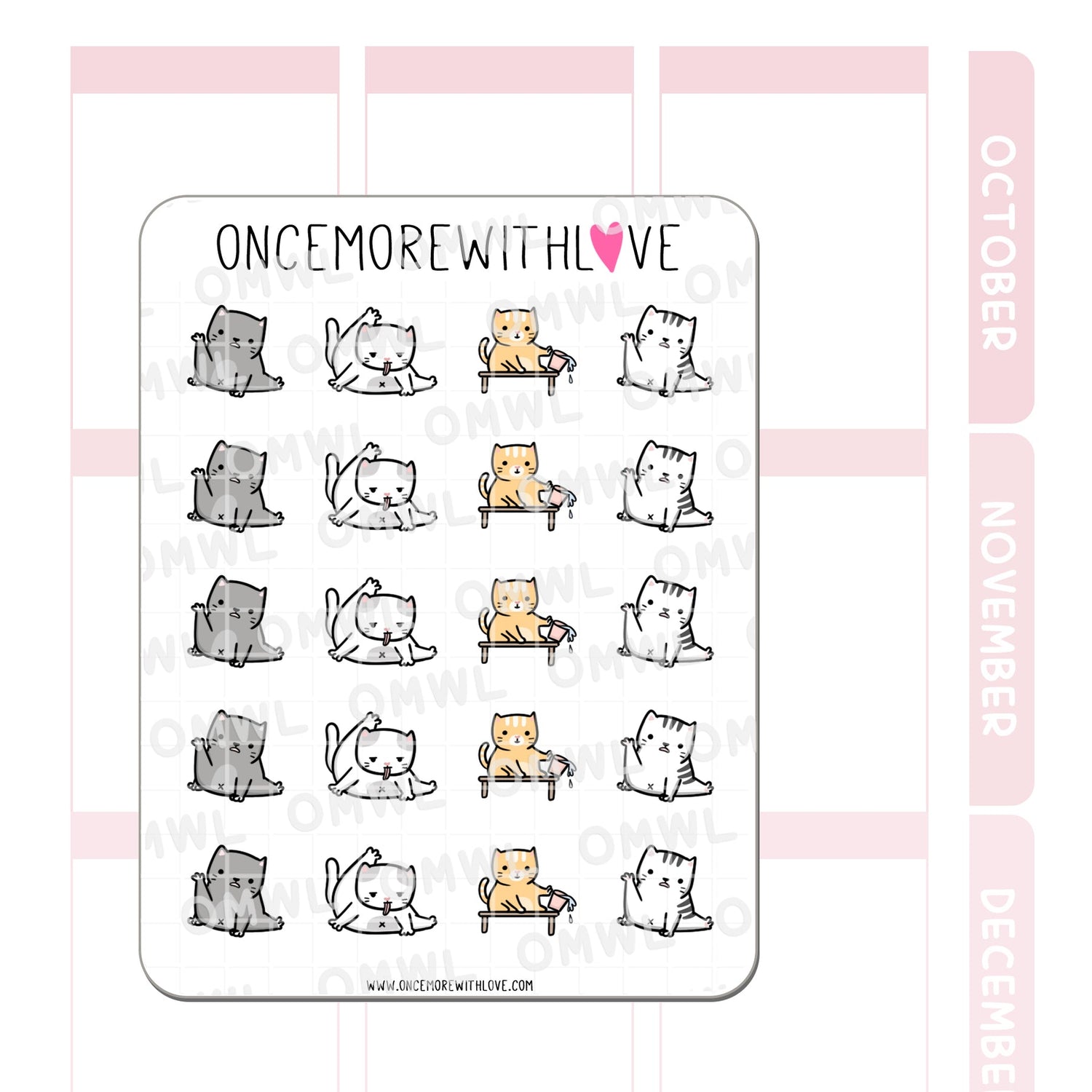 Once More With Love - V216 Cats Being Cats Sticker
