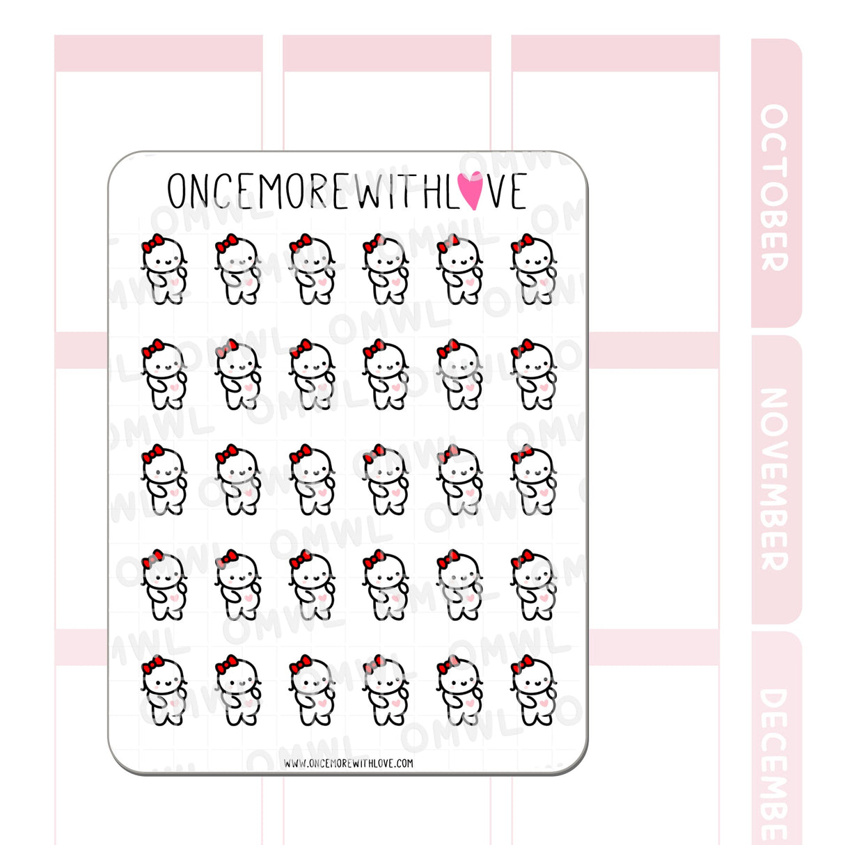 Once More With Love -&nbsp;M665 Pregnancy or Food Baby Icon Munchkins Planner Stickers