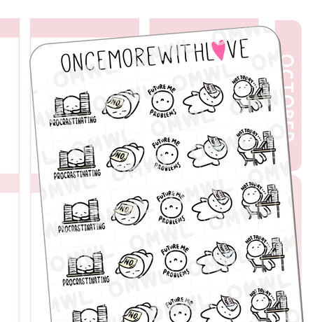 Once More With Love M1004 Procrastination Planner Sticker