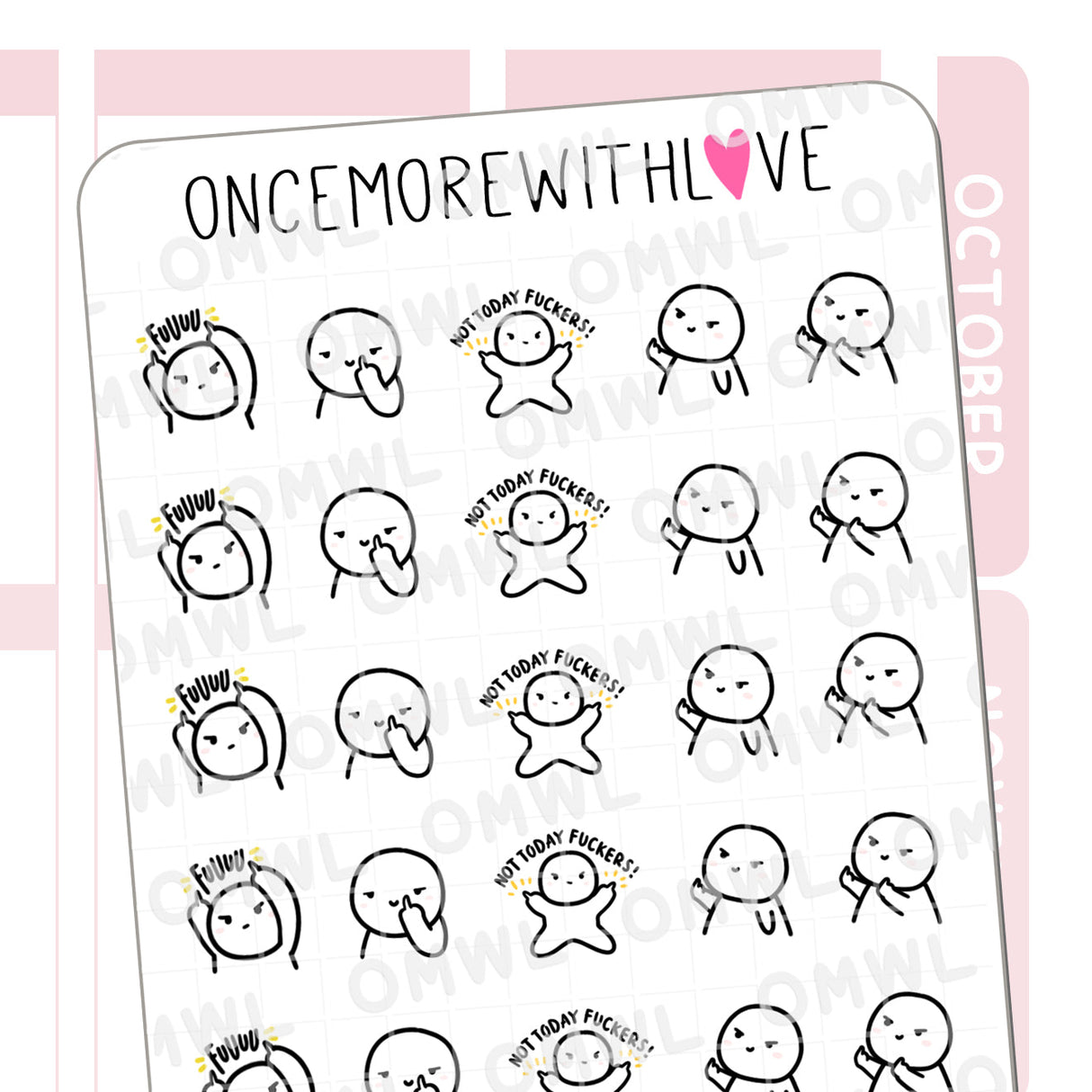 Once More With Love M1028 Not Today Fuckers Sticker