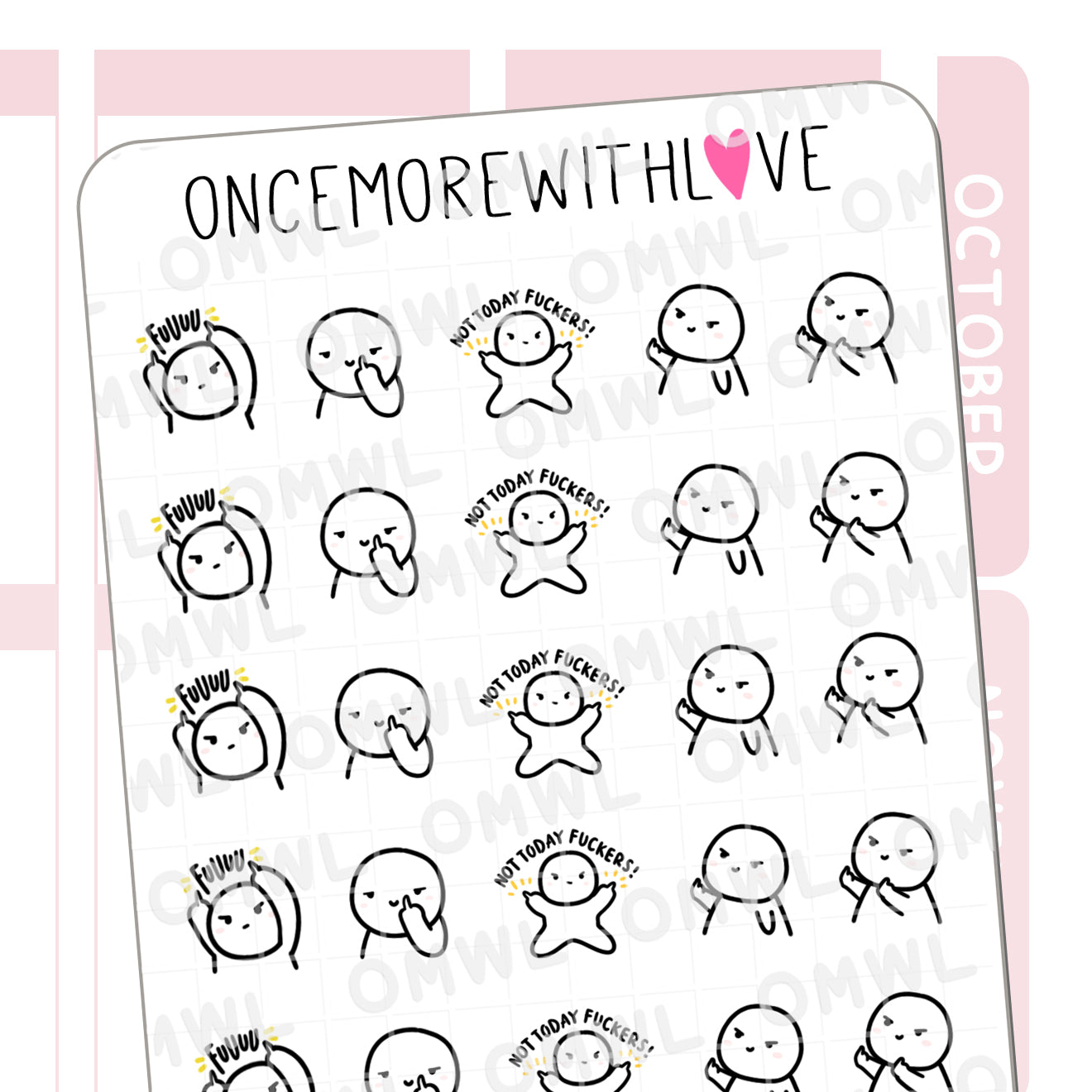 Once More With Love M1028 Not Today Fuckers Sticker