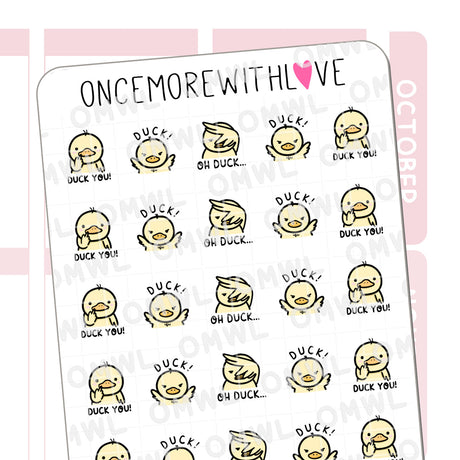 Once More With Love M1053 Duck You Sticker Sheet