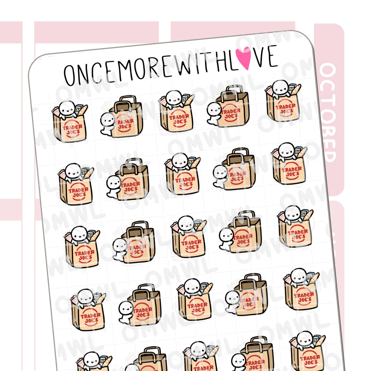 Once More With Love M1291 Trader Joe's Stickers