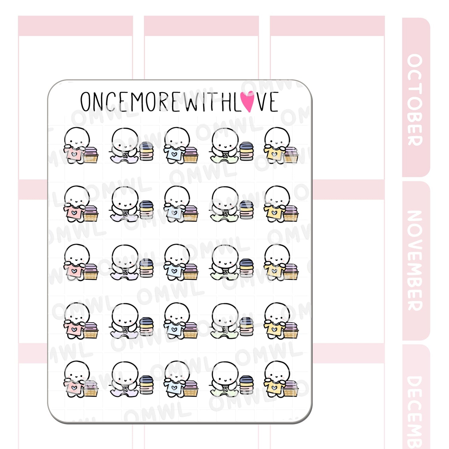 Once More With Love M1298 Fold Laundry Sticker