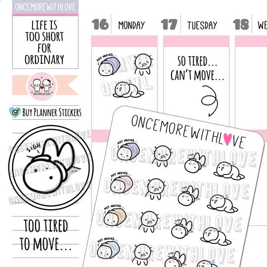 Once More With Love M744 Too Tired To Move Munchkin Planner Stickers