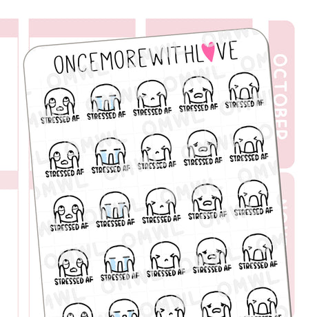 Once More With Love M755 Stressed AF Munchkin Planner Stickers