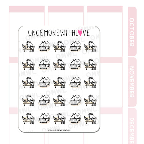 Sleeping on the Job Tired Sticker