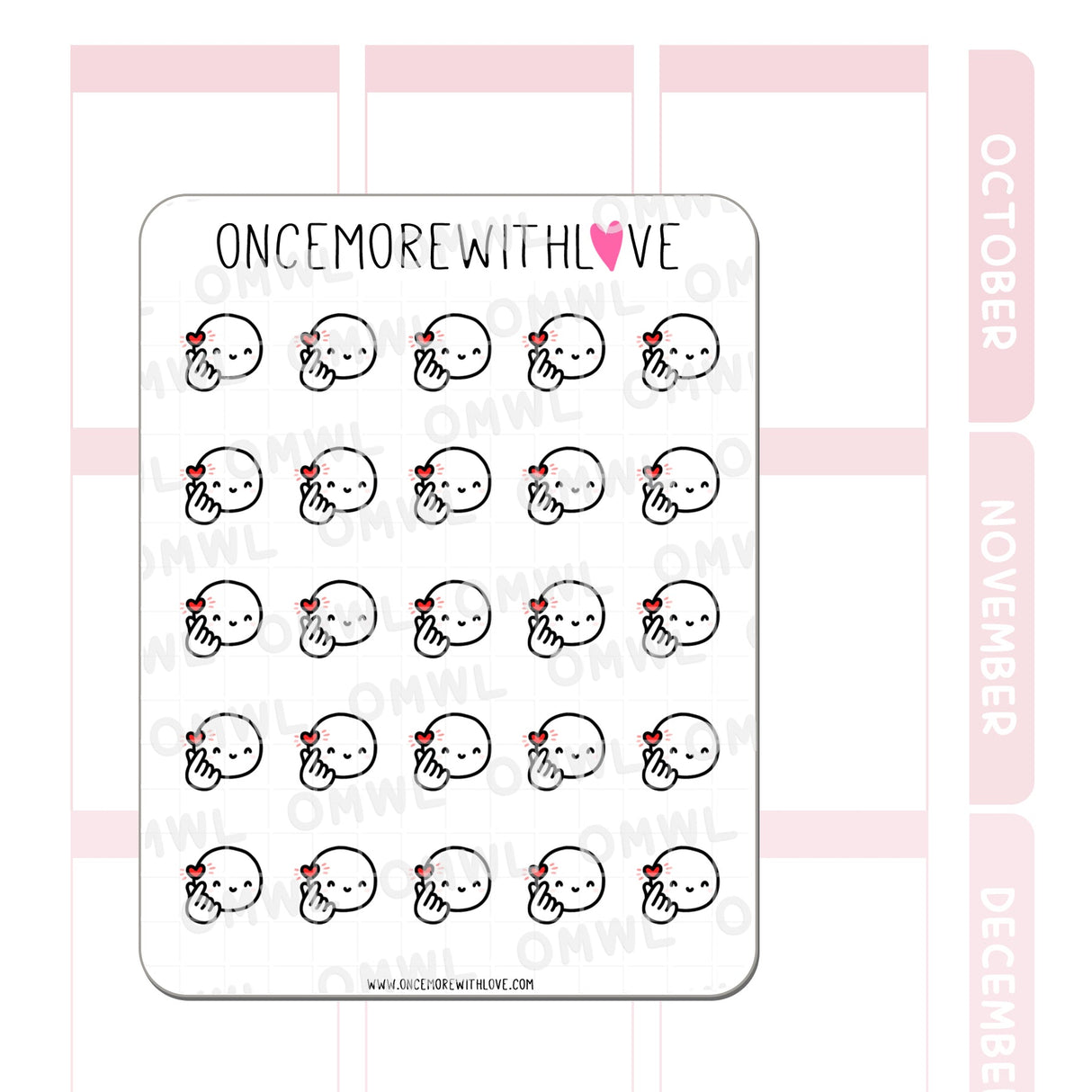 Once More With Love M761 Love You Gesture Sticker