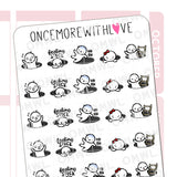 Once More With Love M762 Black Hole Munchkin Planner Stickers