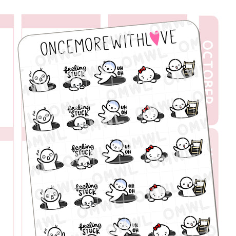 Once More With Love M762 Black Hole Munchkin Planner Stickers