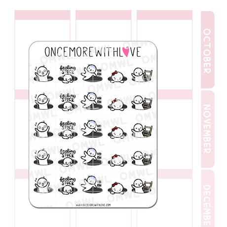 Once More With Love M762 Black Hole Munchkin Planner Stickers
