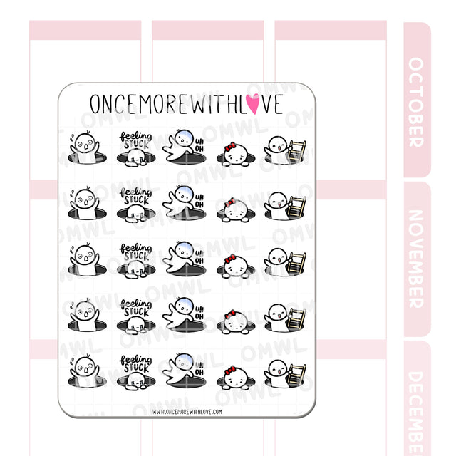 Once More With Love M762 Black Hole Munchkin Planner Stickers