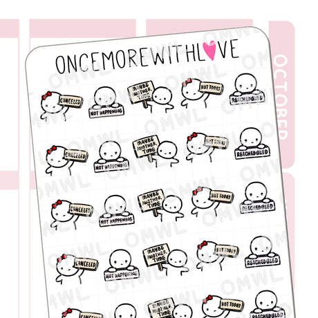 Once More With Love M779 Cancelled and Rescheduled Signs Sticker