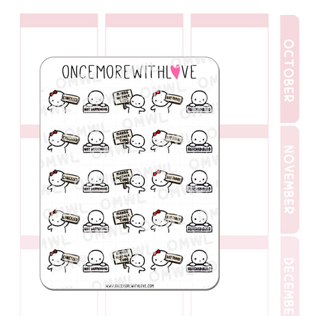 Once More With Love M779 Cancelled and Rescheduled Signs Sticker