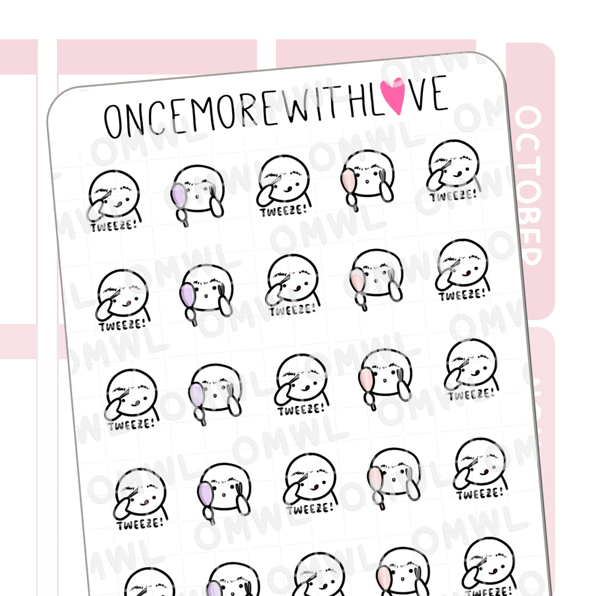 Once More With Love M879 Tweeze 2.0 Munchkin Planner Stickers
