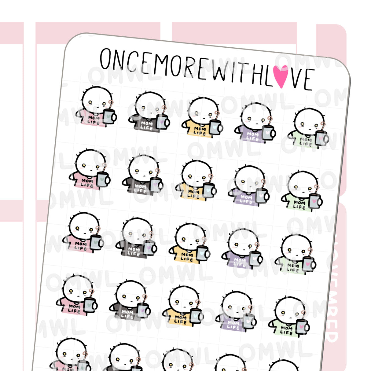 Once More With Love M888 Tired Mom Life Planner Stickers