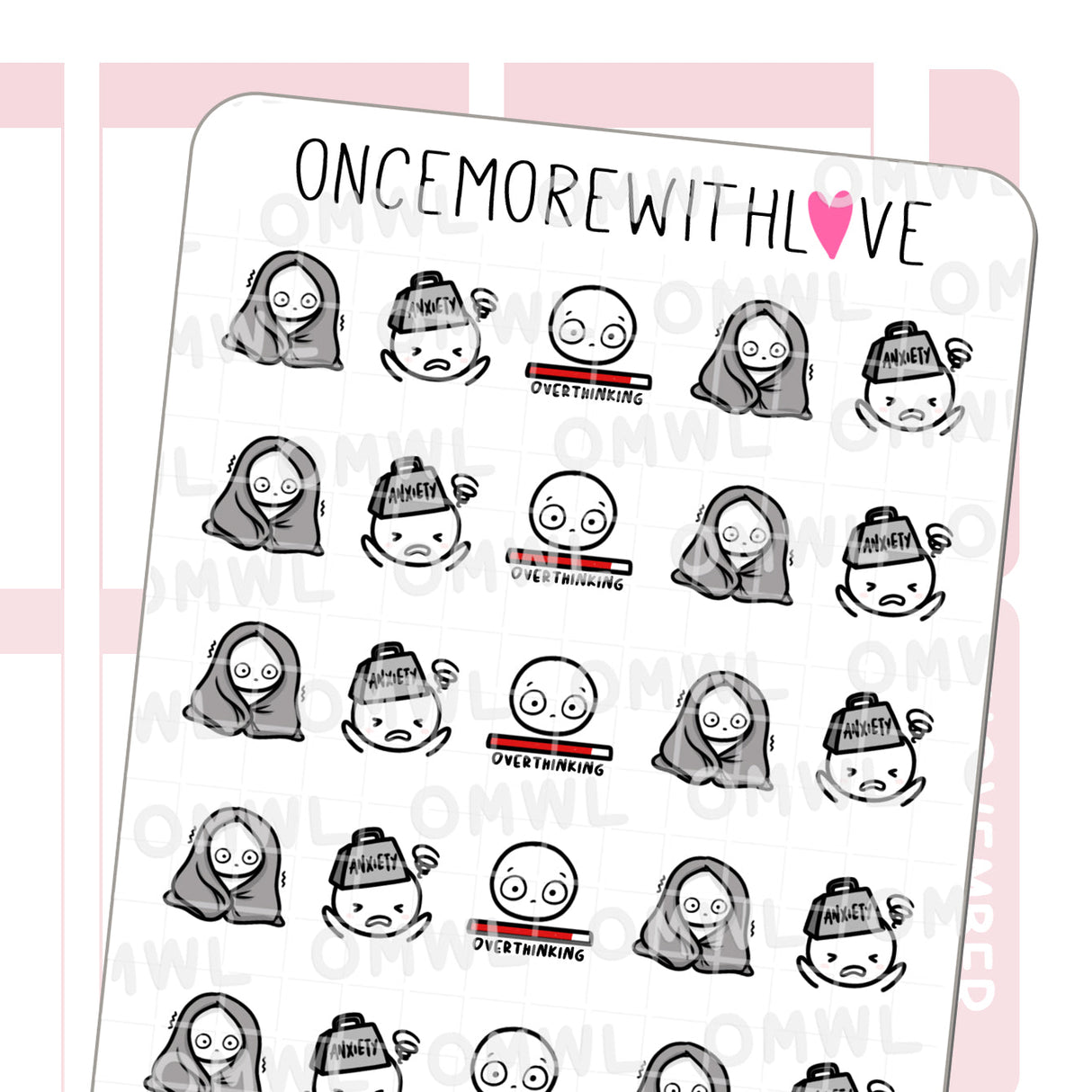 Once More With Love M947 Anxiety Planner Stickers