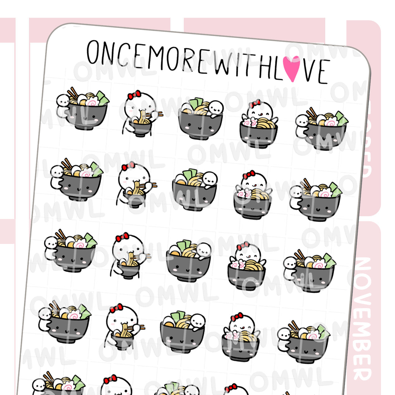 Once More With Love Ramen Sticker