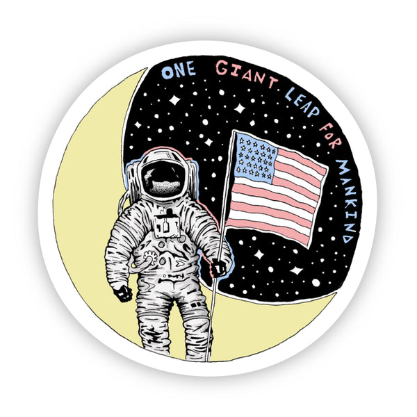 One Giant Leap for Mankind Outer Space Sticker