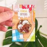 Otters Cereal Bowl Marshmallow Choco Enamel Pin