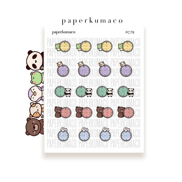 What Time Is It? Squad Sticker by paperkumaco. You fill in the time for your appointments / schedules etc.  Cute character stickers for your planner and bullet journal featuring the entire PKC squad.