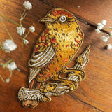 Palm Warbler Bird Embroidered Iron on Patch
