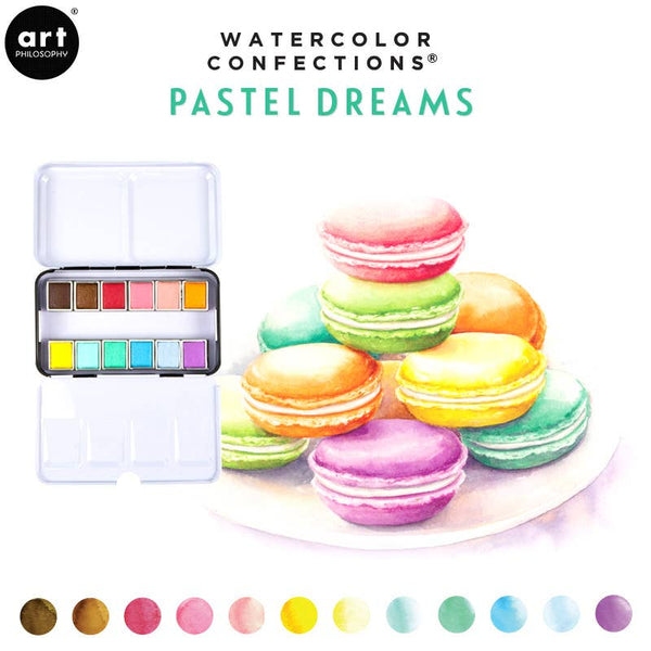Prima Watercolor Confections Watercolor Pans Pastel Dreams 12/Pkg