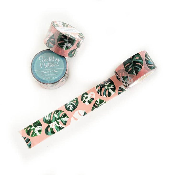 Pink Monstera Washi Tape