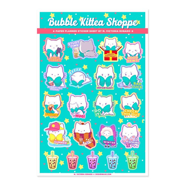 Bubble Kittea Planner Sticker Sheet