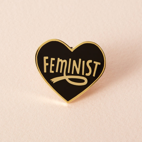 Feminist Heart Shaped Enamel Pin