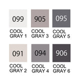 ZIG Clean Color Real Brush Pens Cool Gray - 6 Color Set
