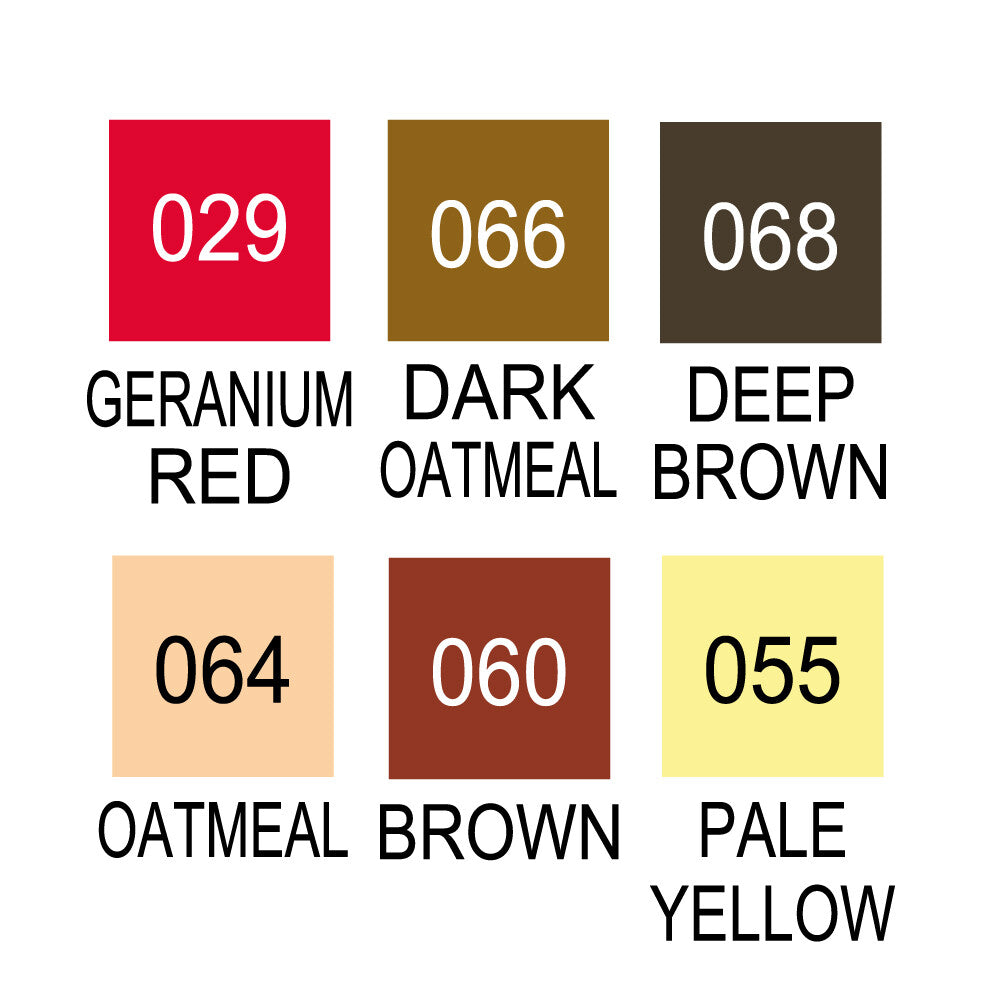 ZIG Clean Color Real Brush Pens Portrait Colors II - 6 Color Set