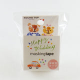 Happy Wedding Round Top Masking Tape • Atelier Apartment Die Cut Washi Tape