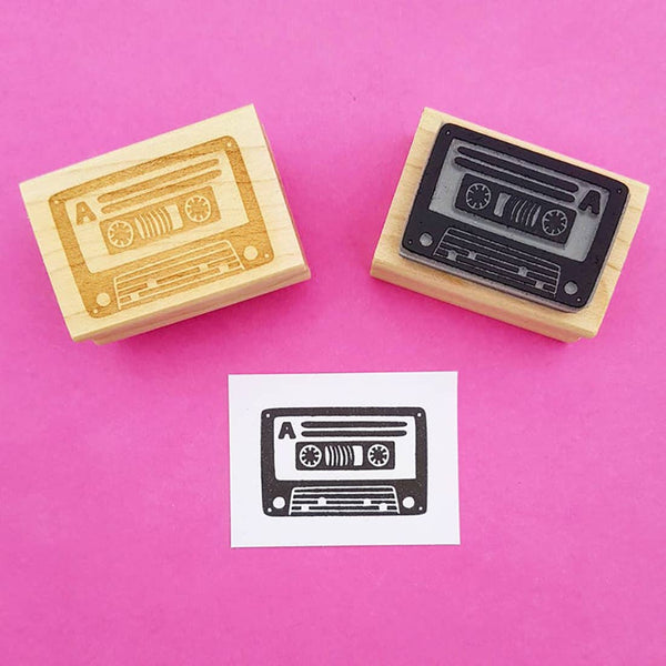 Retro Cassette Rubber Stamp