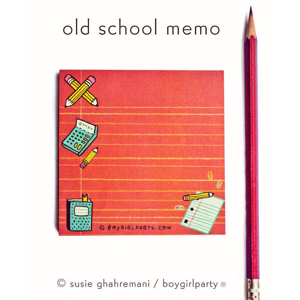 Retro School Supplies Notepad