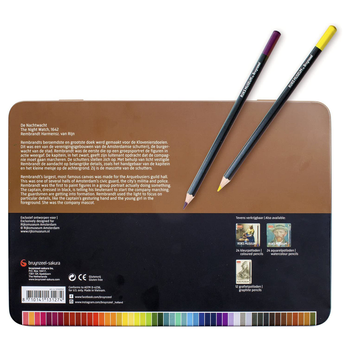 Rijks Museum Colored Pencil Tin 50-Color Set