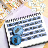 Sumi the cat is a black cat born out of charcoal dust. Use this washi tape on your notebooks or scrapbooks or however else you'd like to use it!