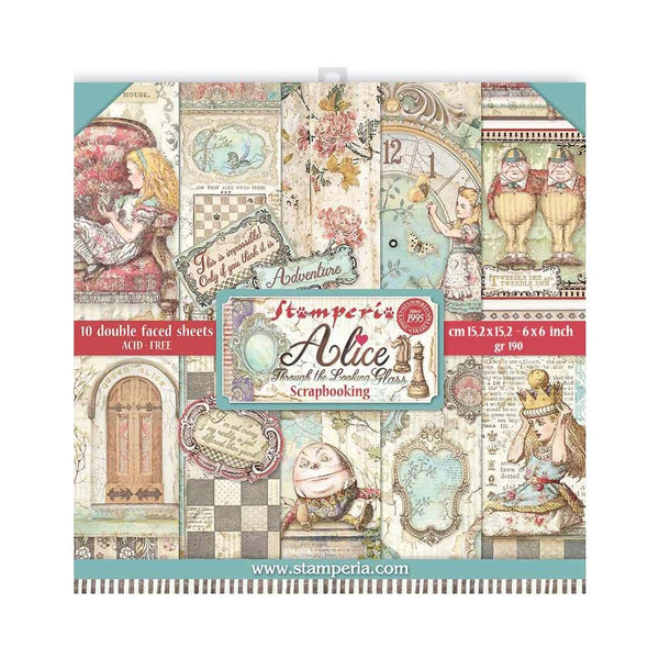 Alice Through The Looking Glass Double-Sided Paper Pad 6"X6" 10/Pkg