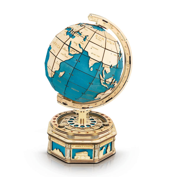 This is truly an amazing DIY Ball Earth Model Puzzle to put together.  The ball spins just like the globe models and consists of secret sliding drawers.  It has a vintage look and feel with classic wooden style which makes it a great home decoration. Recommended age is 14+.  