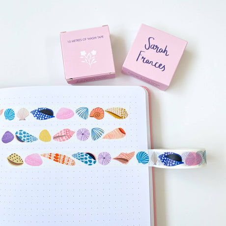 Cinta washi de conchas marinas 