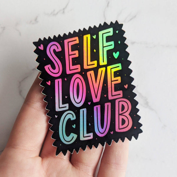Self-Love Club Waterproof Vinyl Holographic Stickers