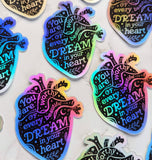 Self-Love & Healing Anatomical Heart Holographic Sticker