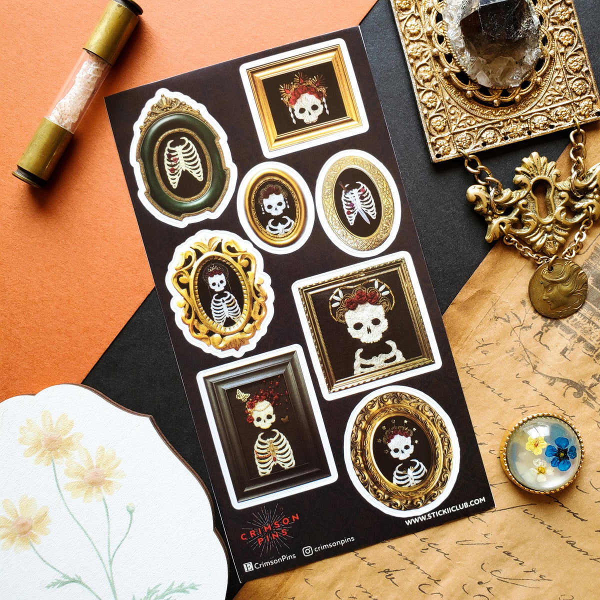 Skeleton Shells Sticker Skeleton Gallery Sticker Sheet – Little Craft Place